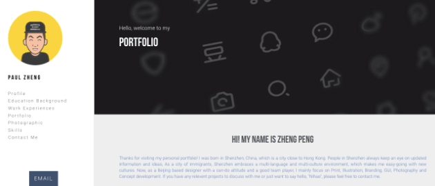 平面設計師簡歷網站範例二 平面設計師簡歷網站範例二